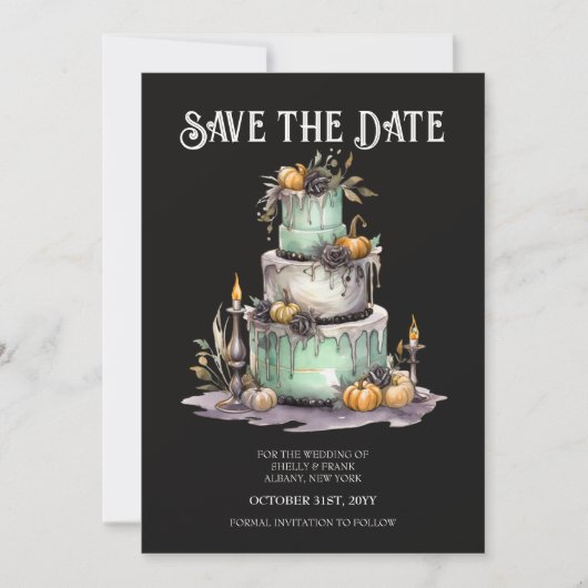 Hochzeitskuchen-Minnesehal Save the Date Einladung (Vorderseite)
