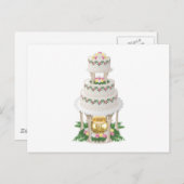 Hochzeitskuchen mit Brunnen Postkarte (Vorne/Hinten)