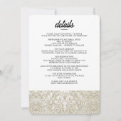 Hochzeitskuchen mit Details Einladung (Rückseite)