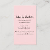 Hochzeitskuchen mit rosa Hintergrundekarte Visitenkarte (Rückseite)