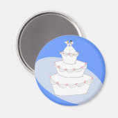 Hochzeitskuchen mit zwei Brides Magnet (Vorderseite/Rückseite)