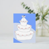 Hochzeitskuchen mit zwei Brides Postkarte (Stehend Vorderseite)