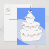 Hochzeitskuchen mit zwei Brides Postkarte (Vorne/Hinten)