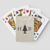 Hochzeitskuchen-Monogramm Spielkarten (Rückseite)