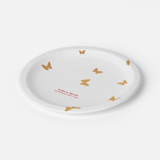 Hochzeitskuchen Pappteller (Schrägansicht)