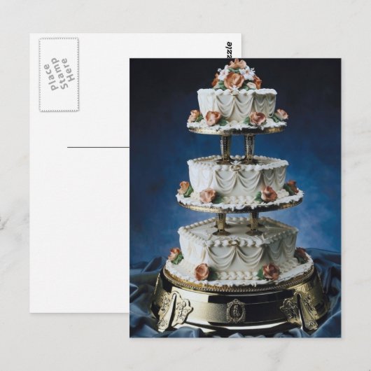 Hochzeitskuchen Postkarte (Vorne/Hinten)