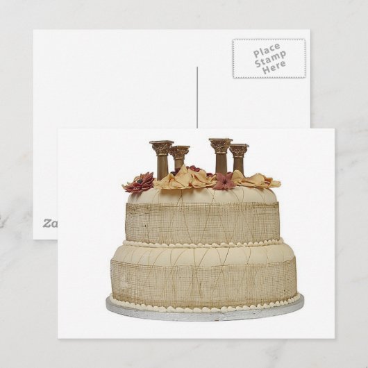 Hochzeitskuchen Postkarte (Vorne/Hinten)