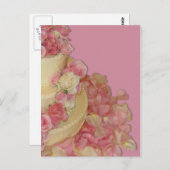 Hochzeitskuchen und Rose Postkarte (Vorne/Hinten)