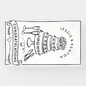 Hochzeitskuchen Verlobung Glückwunsch Banner (Horizontal)