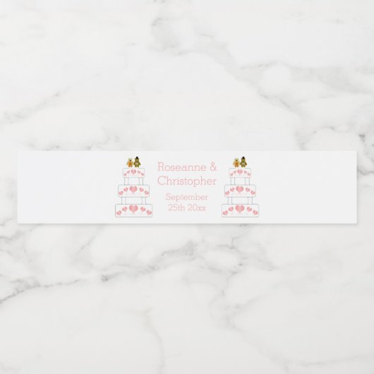 Hochzeitskuchen Wasserflaschenetikett (Einzelnes Label)