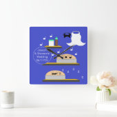 Hochzeitskuchen zum Zuckerguss Gewartet Quadratische Wanduhr (Zuhause)