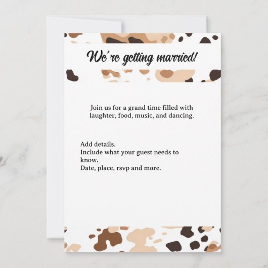 Hochzeitskuh lila einladung (Rückseite)