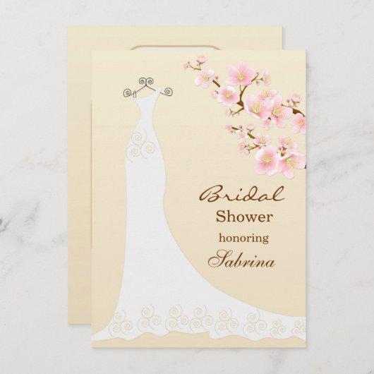 Hochzeitskühnen, Brautparty aus Kirschblüten Einladung (Vorne/Hinten)