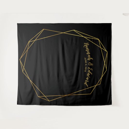 Hochzeitskulisse, Foto-Stütze, geometrisch Wandteppich (Vorderseite (Horizontal))