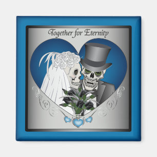 Hochzeitskulls - Blau Magnet