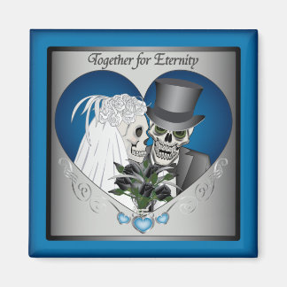 Hochzeitskulls - Blau Magnet