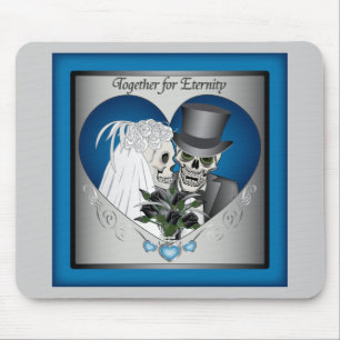 Hochzeitskulls - Blau Mousepad