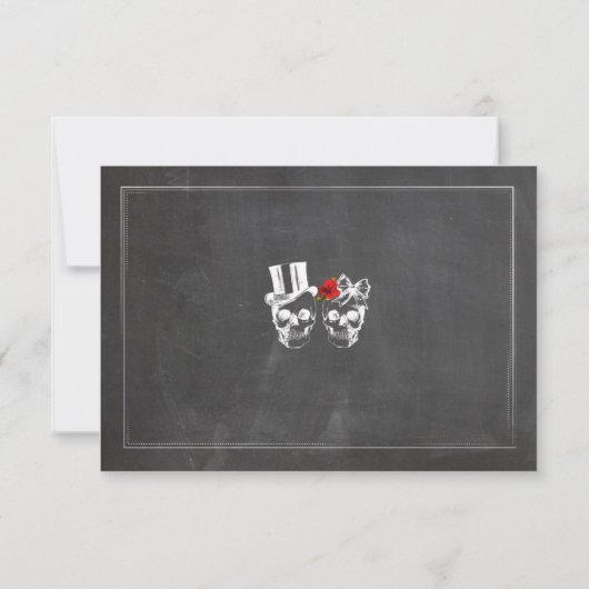 Hochzeitskulls UAWG Skull Rose Chalk Cards Einladung (Rückseite)