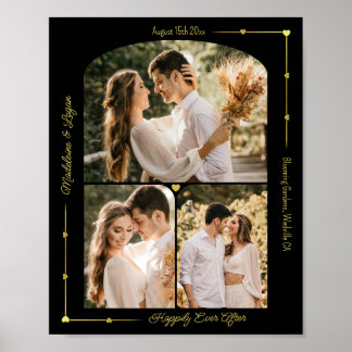 Hochzeitskunde für individuelle Fotocollage Modern Poster