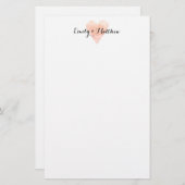 Hochzeitskunde in Korallenrosa Briefpapier (Vorne/Hinten)
