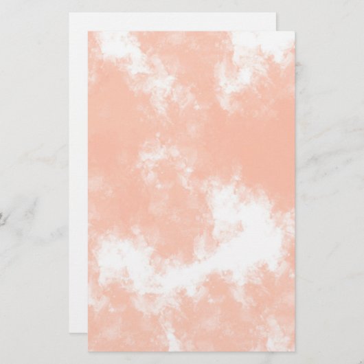 Hochzeitskunde in Pastellkorallen in Rosa Briefpapier (Vorne/Hinten)