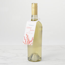 Hochzeitskunst der lebenden Korallen Flaschenanhänger