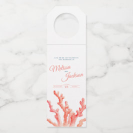 Hochzeitskunst der lebenden Korallen Flaschenanhänger