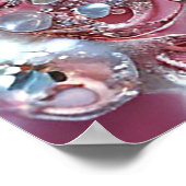 Hochzeitskunst der rosa 3D-Rose Poster (Ecke)