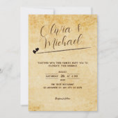 Hochzeitskunst für Vintages Papier Einladung (Vorderseite)