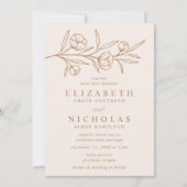 Hochzeitskunst mit Blütenmandeln und Kupfer Einladung (Vorderseite)