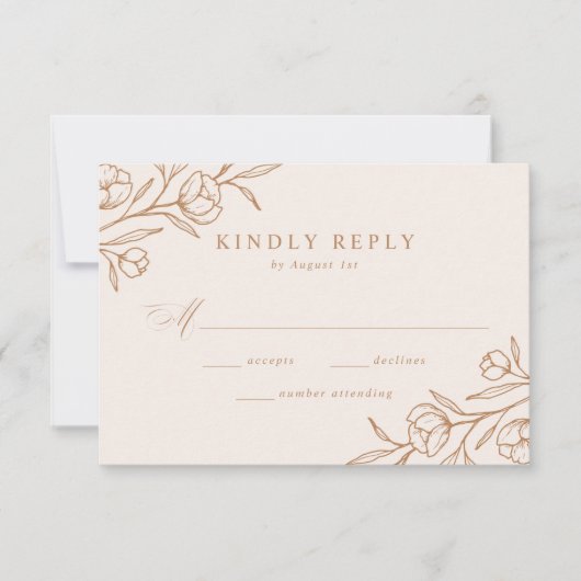 Hochzeitskunst mit Blütenmandeln und Kupfer RSVP Karte (Vorderseite)