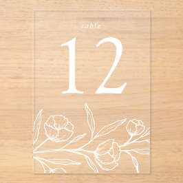 Hochzeitskunst-Tischnummer Acryleinladungen