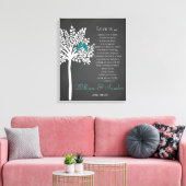 Hochzeitskunstbaum mit Vogelprint Korinthians 13:4 Leinwanddruck (Insitu (Wohnzimmer))