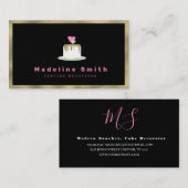 Hochzeitskunstdekorator Cake Logo Imitate Gold Visitenkarte (Vorne/Hinten)