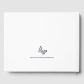 Hochzeitskunstschmetterlinge Himmelblau Gästebuch (Rückseite)