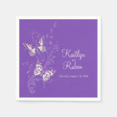 Hochzeitskunstschmetterlinge, rosa Untersetzer Serviette (Vorderseite)