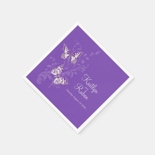 Hochzeitskunstschmetterlinge, rosa Untersetzer Serviette (Ecke)