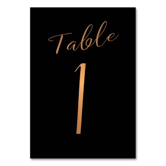 Hochzeitskupfer Glitzer Schwarz elegante Tischnumm Tischnummer (Rückseite)