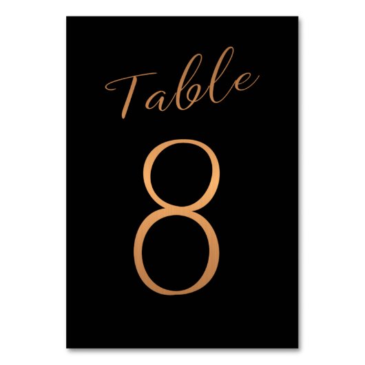 Hochzeitskupfer-Glitzer-Tischnummer Tischnummer (Rückseite)