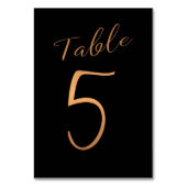 Hochzeitskupfer Tischnummer Glitzer schwarz elegan (Rückseite)