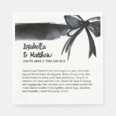Hochzeitskuppel Fakten Trendy Bow Black and White Serviette (Vorderseite)