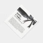 Hochzeitskuppel Fakten Trendy Bow Black and White Serviette (Ecke)