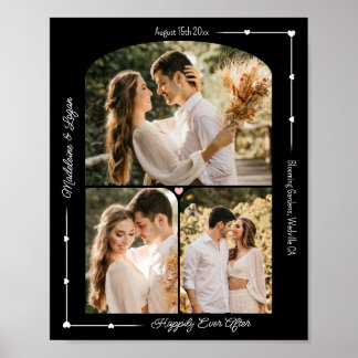 Hochzeitskuppel Moderne Herzen Custom Foto Collage Poster