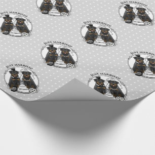 Hochzeitskuppel Rottweilers Braut- und Hundehunde Geschenkpapier