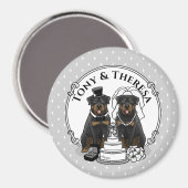 Hochzeitskuppel Rottweilers Braut- und Hundehunde Magnet (Vorderseite/Rückseite)
