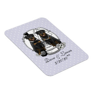 Hochzeitskuppel Rottweilers Braut- und Hundehunde Magnet
