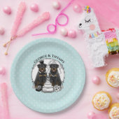 Hochzeitskuppel Rottweilers Braut- und Hundehunde Pappteller (Party)