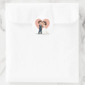 Hochzeitskuppelkleber Runder Aufkleber (Tasche)