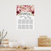Hochzeitskürbis Herbst Rosa Sitzkarten Poster (Küche)