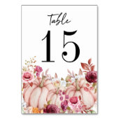 Hochzeitskürbis Tischnummer (Vorderseite)